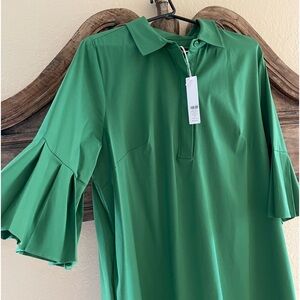 Chico’s NWT Poplin Pleat Sleeve
Popover Dress in Verdant Green